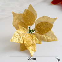 5 sztuk brokat sztuczne świąteczne kwiaty bożonarodzeniowe ozdoby choinkowe ozdoby choinkowe dla domu sztuczny kwiat prezenty na nowy rok Navidad 5